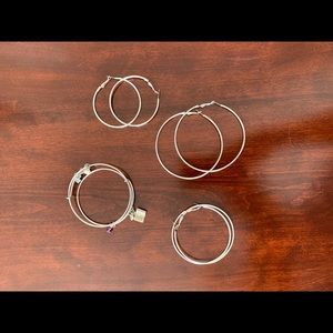Silver hoop earrings